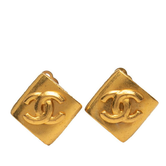 Chanel Vintage Coco Mark Rhombus Motif Gold Plated Ladies Chanel