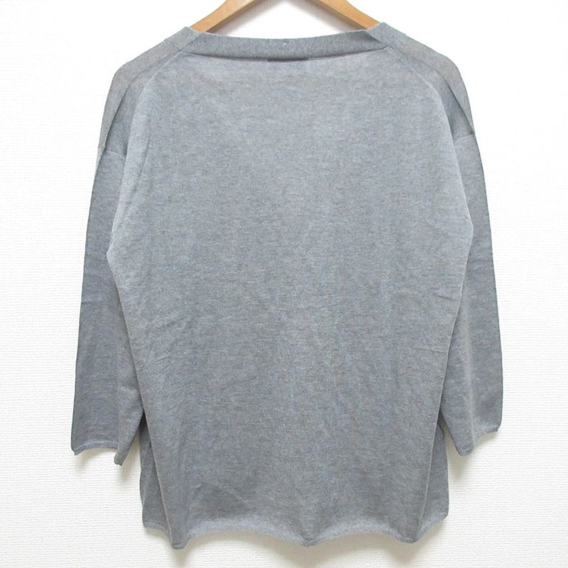 Prada V-Neck Wool Knit Cardigan Size 44 Gray Women's Used