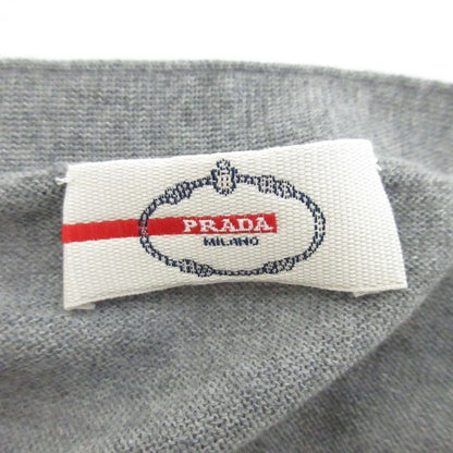 Prada V-Neck Wool Knit Cardigan Size 44 Gray Women's Used