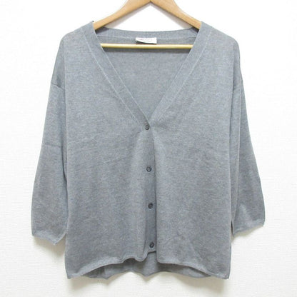 Prada V-Neck Wool Knit Cardigan Size 44 Gray Women's Used