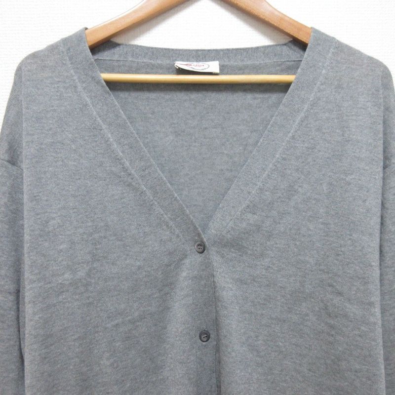 Prada V-Neck Wool Knit Cardigan Size 44 Gray Women's Used