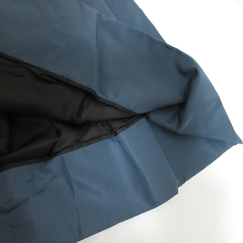 Prada 100% Silk Knee-Length Tucked Flared Skirt Size 44s Blue Women Used