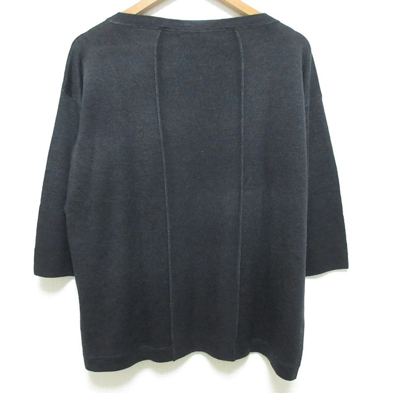 Prada Half Sleeve Silk Blend Knit Cut and Sewn Size 46 Black Women's Used