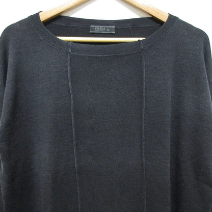 Prada Half Sleeve Silk Blend Knit Cut and Sewn Size 46 Black Women's Used