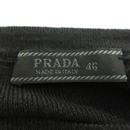 Prada Half Sleeve Silk Blend Knit Cut and Sewn Size 46 Black Women's Used