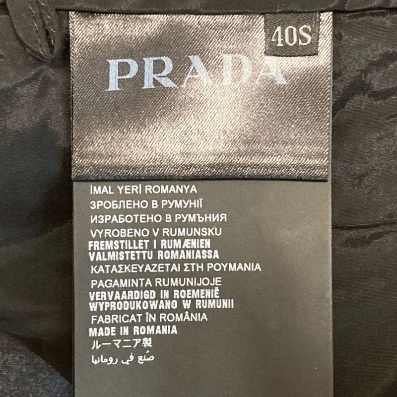 Prada Wool Stretch Slacks Tapered Pants Size 40s Dark Gray Ladies Used