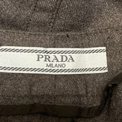 Prada Wool Stretch Slacks Tapered Pants Size 40s Dark Gray Ladies Used