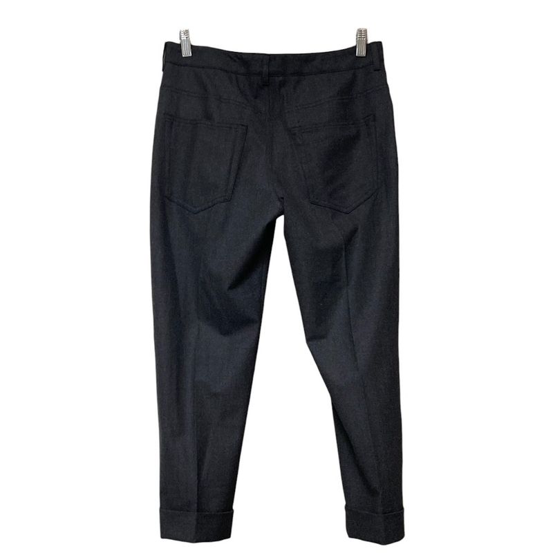 Prada Wool Stretch Slacks Tapered Pants Size 40s Dark Gray Ladies Used