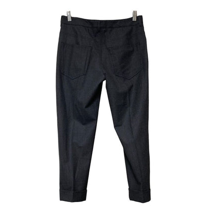 Prada Wool Stretch Slacks Tapered Pants Size 40s Dark Gray Ladies Used