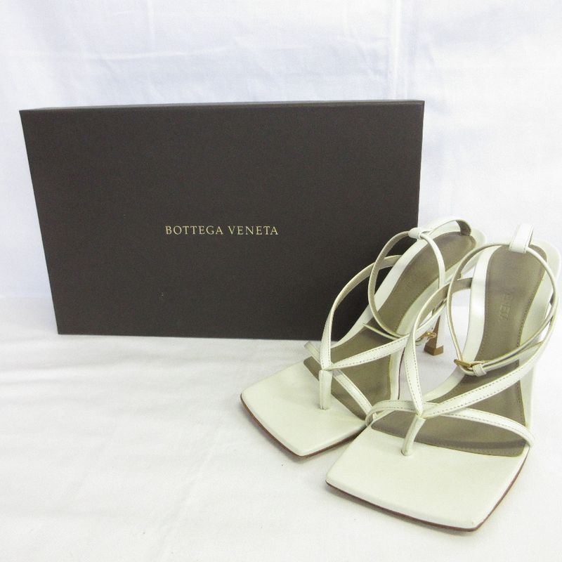 Bottega Veneta Stretch Strap Sandals Size 35 Approx 22cm (8.66in) Optic White