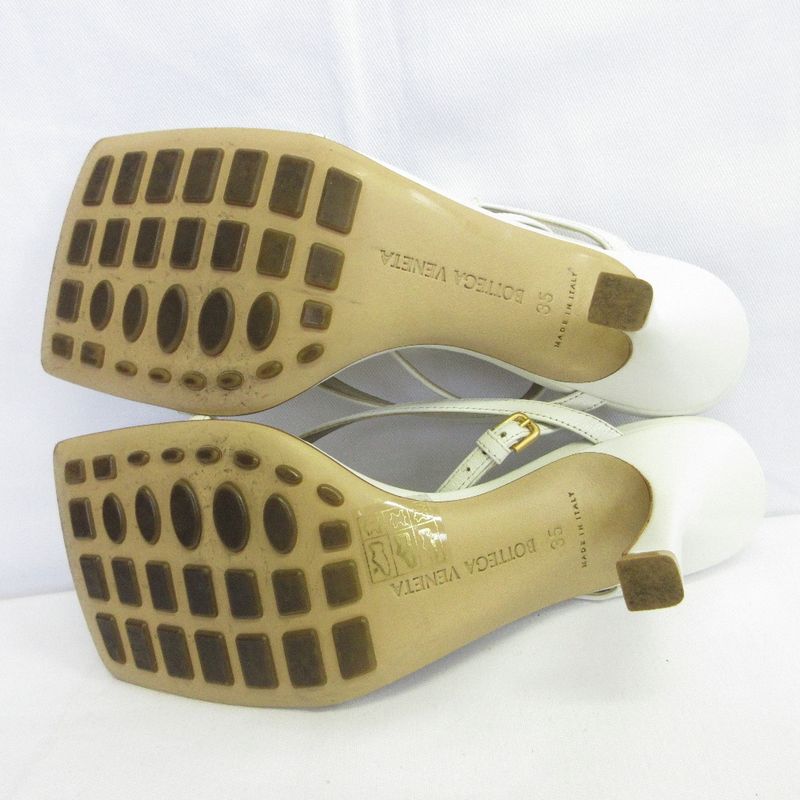 Bottega Veneta Stretch Strap Sandals Size 35 Approx 22cm (8.66in) Optic White