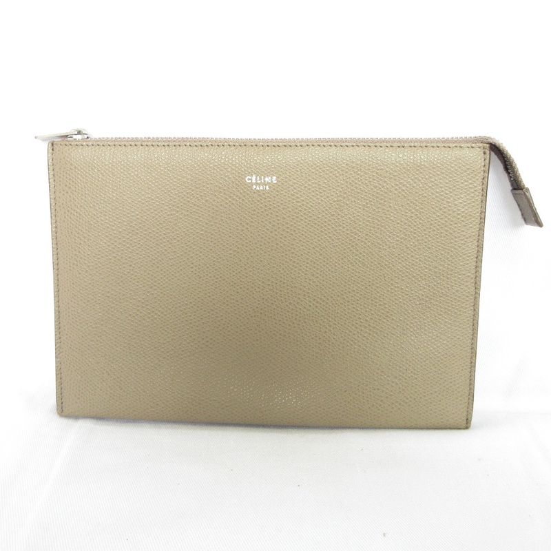 Celine Phoebe Period Trio Pouch Beige Ladies Used