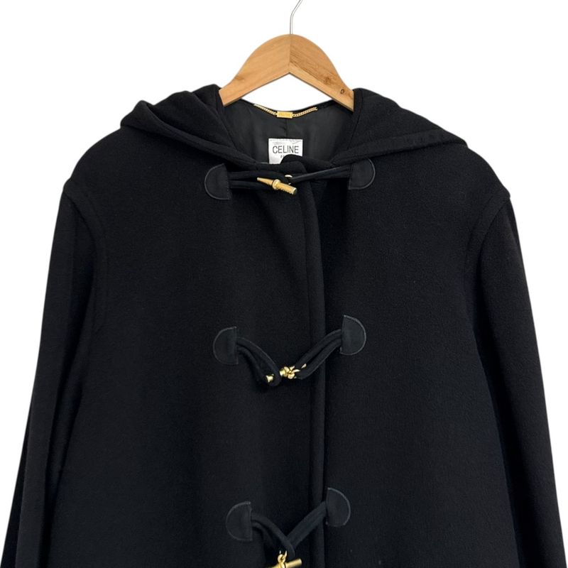 Celine Vintage Volume Sleeve Duffle Coat Size 36 Black Women's Used