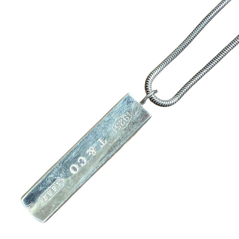 Tiffany & Co Tiffany & Co 1837 Narrow Bar Necklace 925 Silver Ladies Used