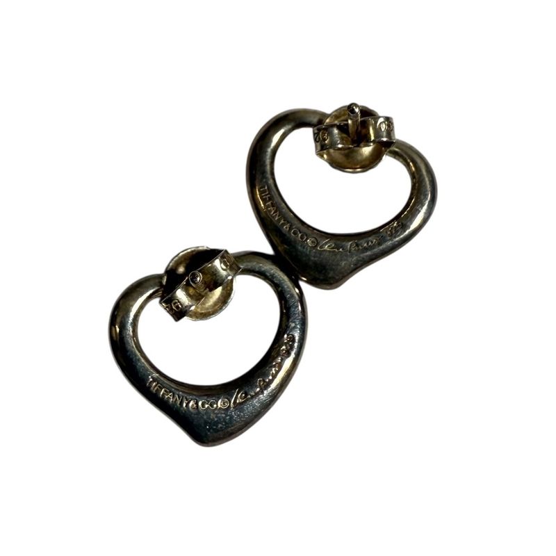 Tiffany & Co Tiffany & Co Open Heart Earrings 925 Silver Ladies Secondhand Used