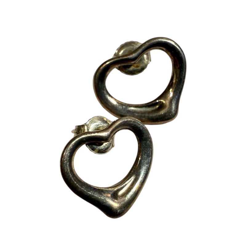 Tiffany & Co Tiffany & Co Open Heart Earrings 925 Silver Ladies Secondhand Used