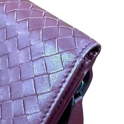 Good Bottega Veneta Intrecciato Fold Long Wallet Long Wallet Unisex Bordeaux