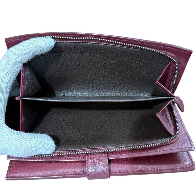 Good Bottega Veneta Intrecciato Fold Long Wallet Long Wallet Unisex Bordeaux