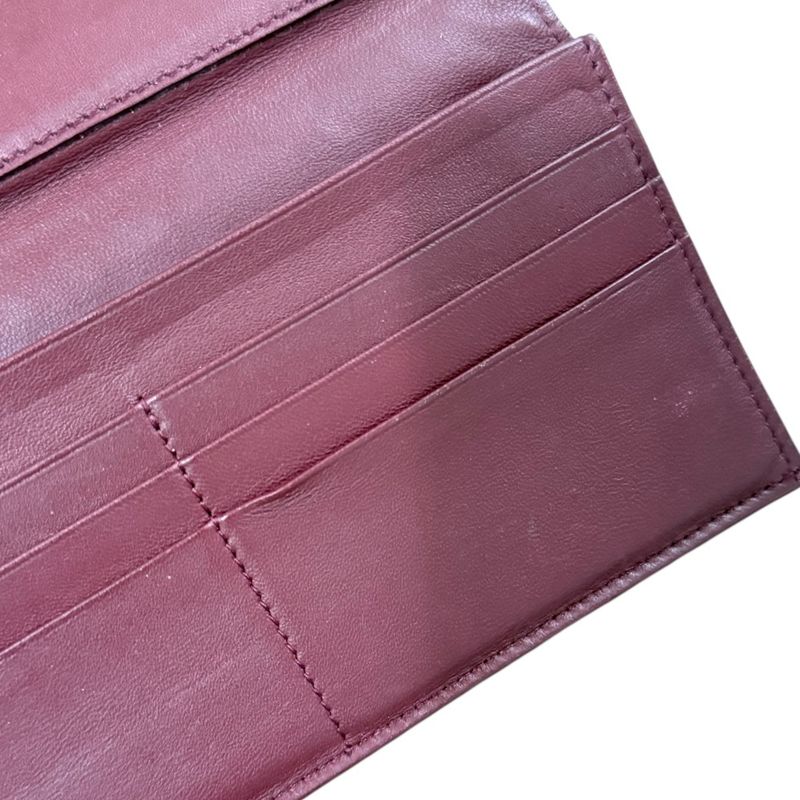 Good Bottega Veneta Intrecciato Fold Long Wallet Long Wallet Unisex Bordeaux