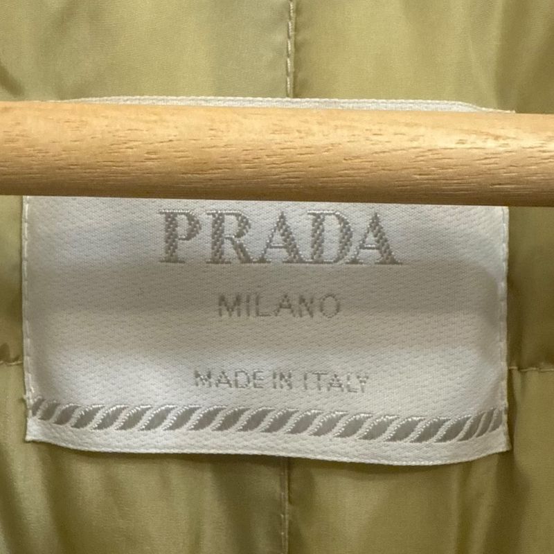 Prada Vintage Quilted Patted Jacket Size L Beige Women's Used