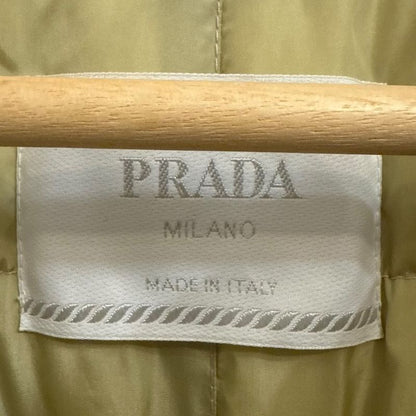 Prada Vintage Quilted Patted Jacket Size L Beige Women's Used