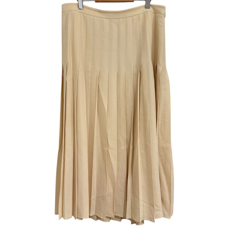 Good Celine Eddy Period Mimore Length Pleated Skirt Size 42 Beige Women's Used