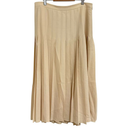 Good Celine Eddy Period Mimore Length Pleated Skirt Size 42 Beige Women's Used