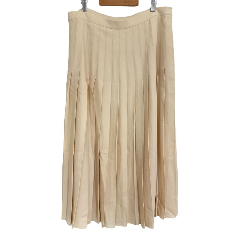 Good Celine Eddy Period Mimore Length Pleated Skirt Size 42 Beige Women's Used