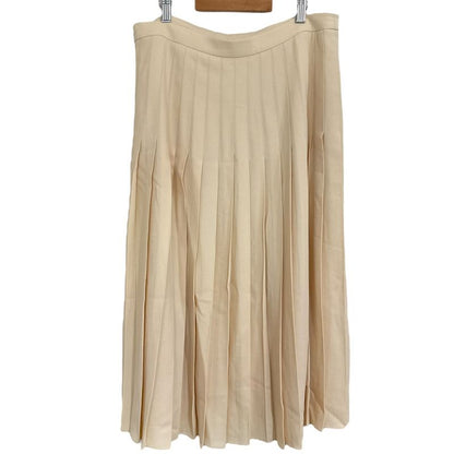 Good Celine Eddy Period Mimore Length Pleated Skirt Size 42 Beige Women's Used