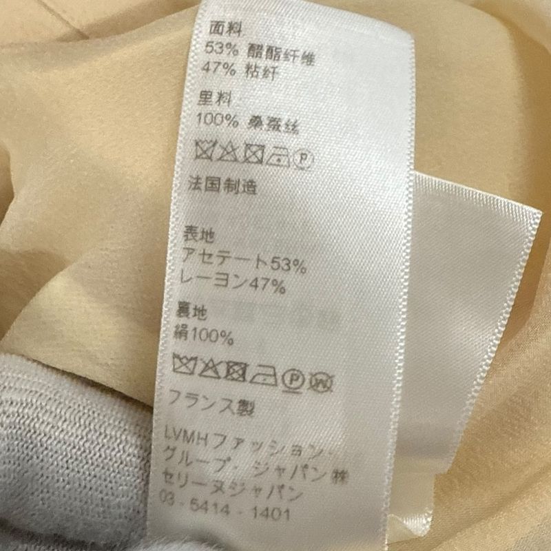 Good Celine Eddy Period Mimore Length Pleated Skirt Size 42 Beige Women's Used