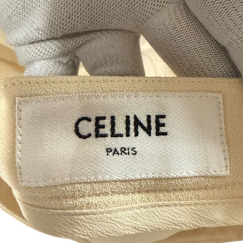 Good Celine Eddy Period Mimore Length Pleated Skirt Size 42 Beige Women's Used