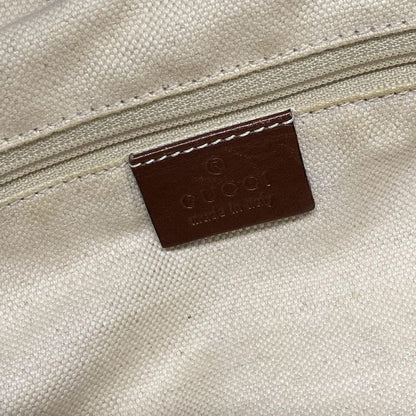 Gucci Tote Bag Sookie 211944 Beige And Dark Brown Linen Leather