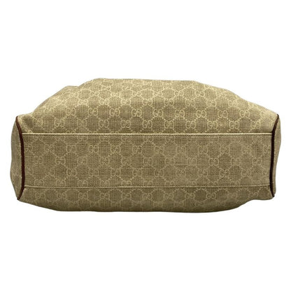 Gucci Tote Bag Sookie 211944 Beige And Dark Brown Linen Leather