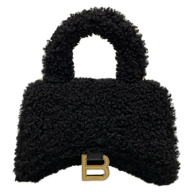 Balenciaga Handbag Hourglass 676384 Black Wool
