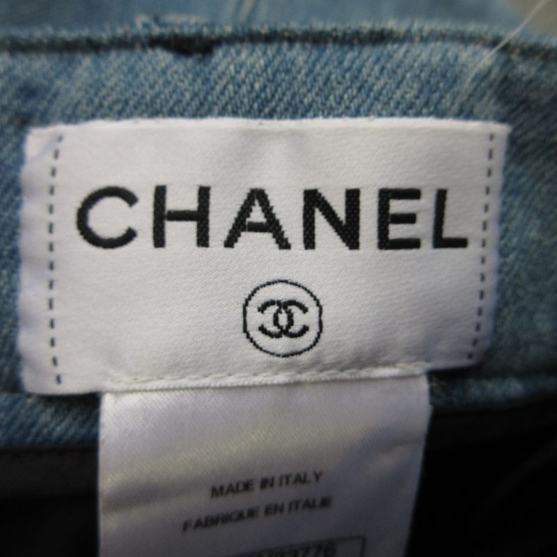 13ss Chanel Runway Model Bare Top Denim Dress 36 Blue Ladies Secondhand Used