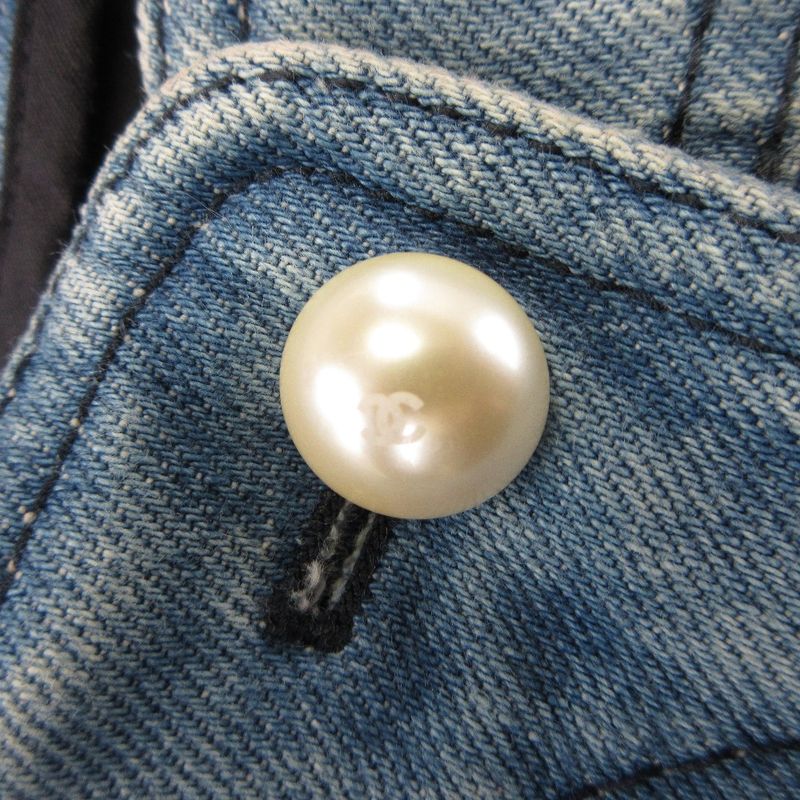 13ss Chanel Runway Model Bare Top Denim Dress 36 Blue Ladies Secondhand Used