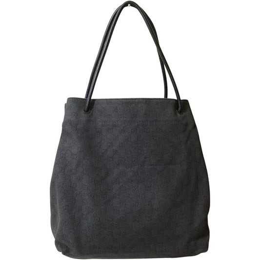 Good Gucci GG Canvas Leather Handle Tote Bag 101340 Gray Ladies Used