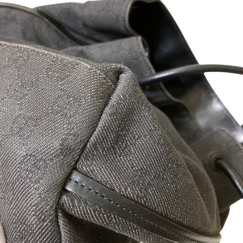 Good Gucci GG Canvas Leather Handle Tote Bag 101340 Gray Ladies Used