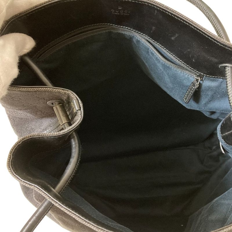 Good Gucci GG Canvas Leather Handle Tote Bag 101340 Gray Ladies Used