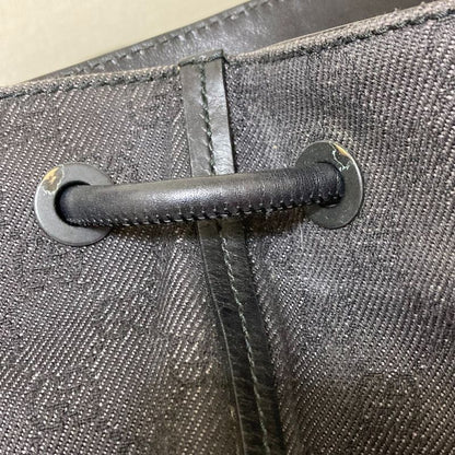 Gucci GG Denim Canvas Leather Handle Tote Bag 101341 Gray Ladies Used