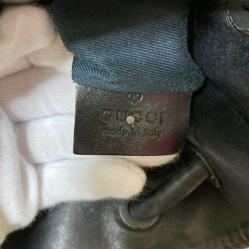 Gucci GG Denim Canvas Leather Handle Tote Bag 101341 Gray Ladies Used