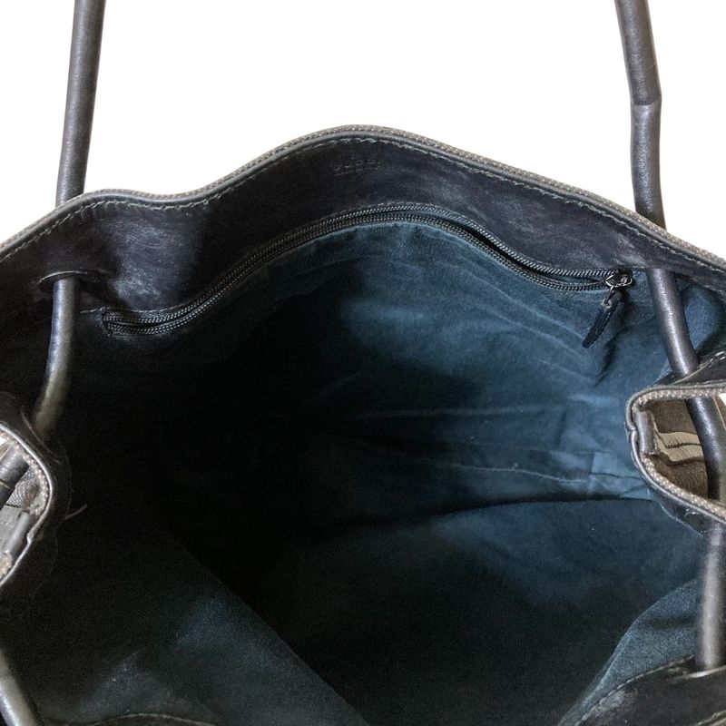 Gucci GG Denim Canvas Leather Handle Tote Bag 101341 Gray Ladies Used