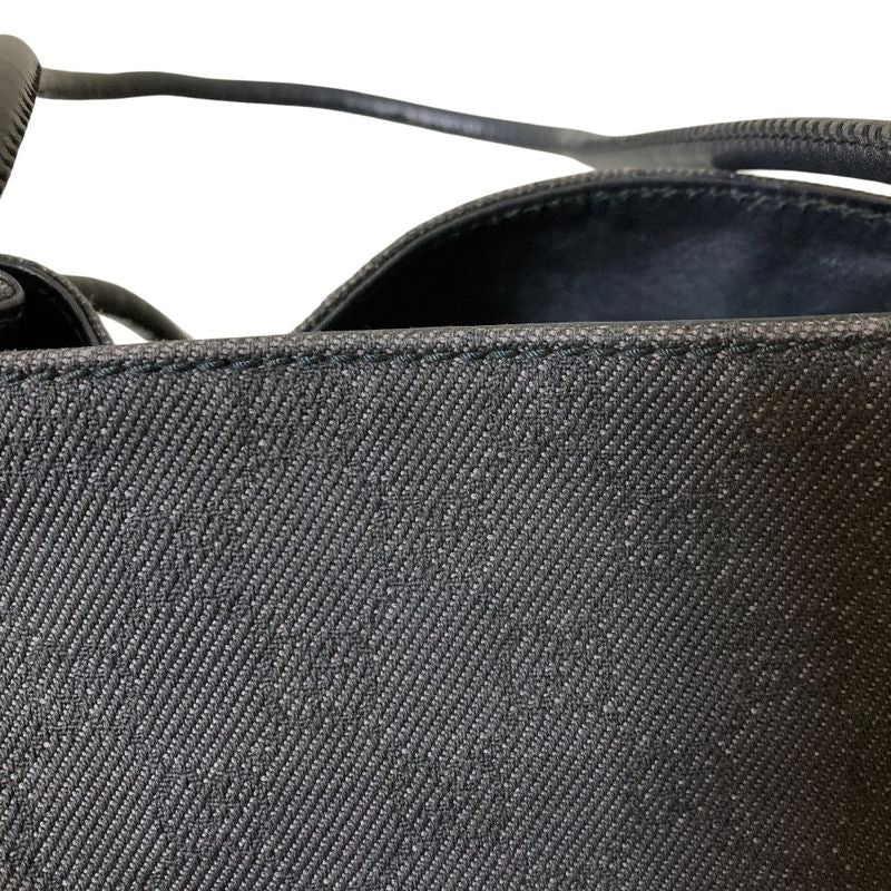 Gucci GG Denim Canvas Leather Handle Tote Bag 101341 Gray Ladies Used