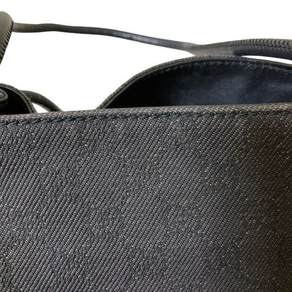 Gucci GG Denim Canvas Leather Handle Tote Bag 101341 Gray Ladies Used