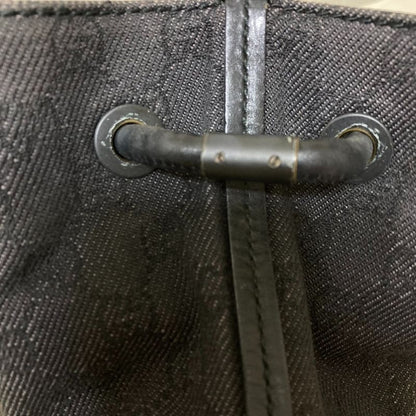 Gucci GG Denim Canvas Leather Handle Tote Bag 101341 Gray Ladies Used