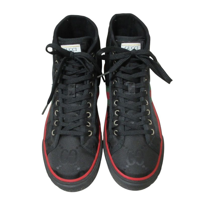 Gucci 20 Pre-Fall Tennis 1977 GG Canvas High Cut Sneakers 7 Approx 26.5cm