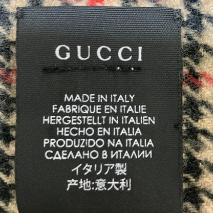 Gucci Cashmere Blend Wool Check Scarf Multicolor Women Used