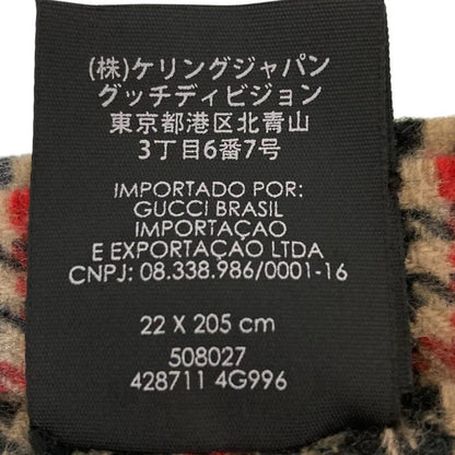 Gucci Cashmere Blend Wool Check Scarf Multicolor Women Used