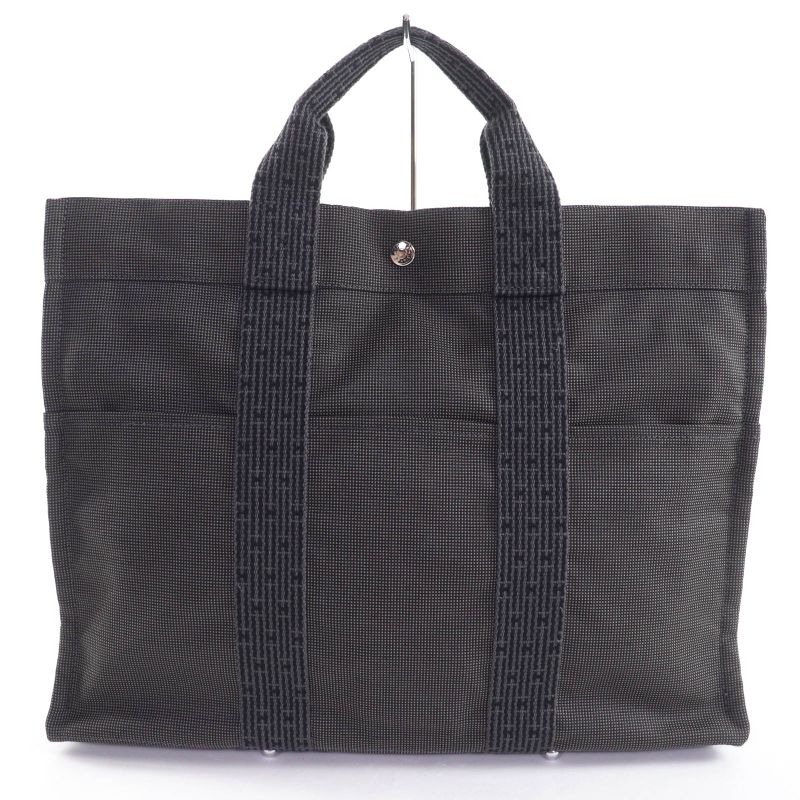 Hermes Yale Line MM Silver Hardware Serie Hardware Canvas Tote Handbag Gray