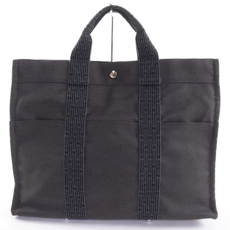 Hermes Yale Line MM Silver Hardware Serie Hardware Canvas Tote Handbag Gray